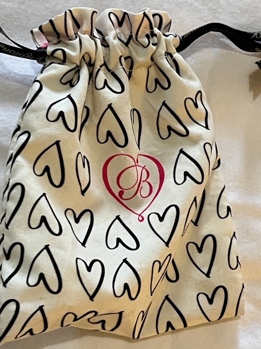 Brighton Hoop Earrings with Heart Print & gift Drawstring Pouch - Picture 5 of 5